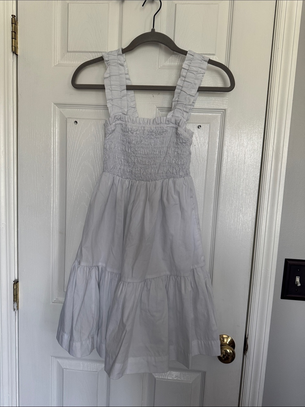 Abercrombie & Fitch White Smocked Tiered Sundress